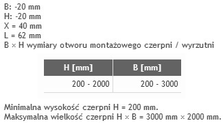 Czerpnia/wyrzutnia prostokątna stalowa ocynkowana CW - obrazek 3