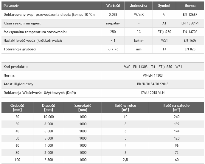 Mata lamelowa z wełny mineralnej VentWool Plus - obrazek 2